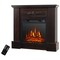 Gymax 32 Electric Fireplace Mantel TV Stand Space Heater 1400W w/ Remote Control Brown